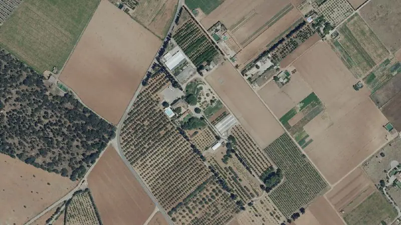 Vista aérea del entorno de la estación Sa Pobla (ortofoto PNOA)