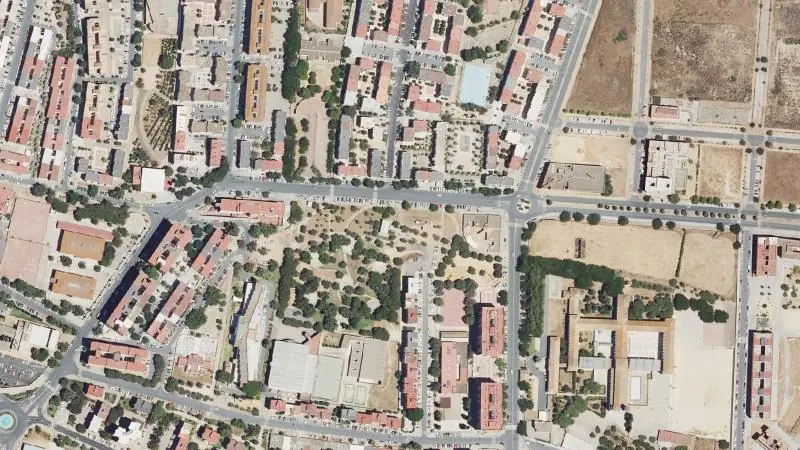 Vista aérea del entorno de la estación La Orden (ortofoto PNOA)