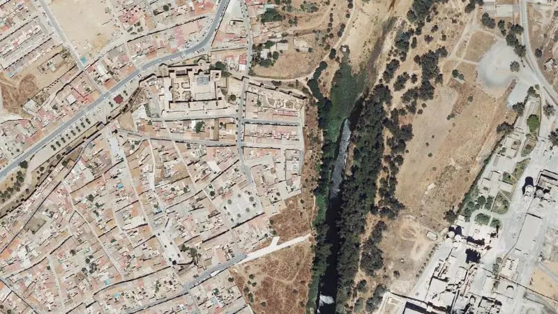 Vista aérea del entorno de la estación Niebla (ortofoto PNOA)