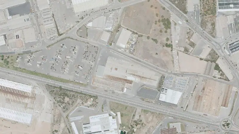 Vista aérea del entorno de la estación Onda (ortofoto PNOA)