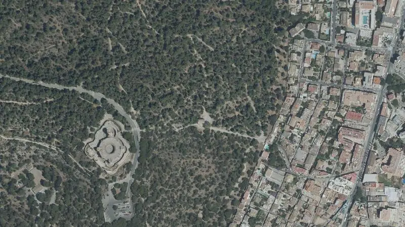 Vista aérea del entorno de la estación Bellver (ortofoto PNOA)