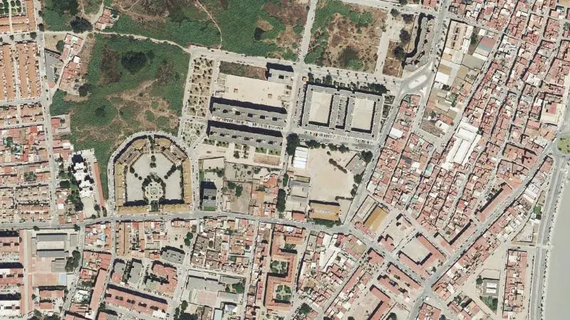 Vista aérea del entorno de la estación E7:el Zabal (ortofoto PNOA)