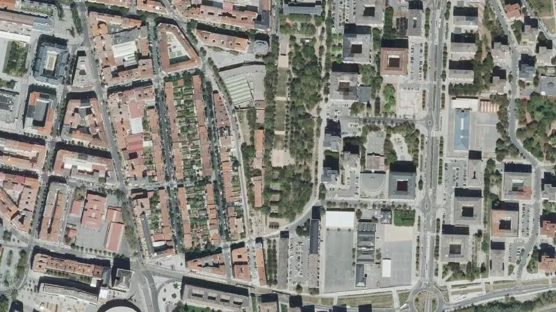 Vista aérea del entorno de la estación Los Herran (ortofoto PNOA)