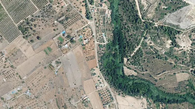 Vista aérea del entorno de la estación Alcora (ortofoto PNOA)