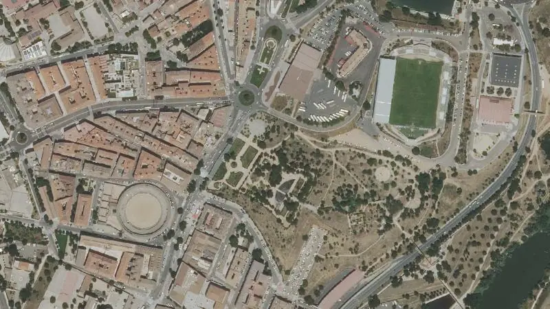 Vista aérea del entorno de la estación Toledo2 (ortofoto PNOA)
