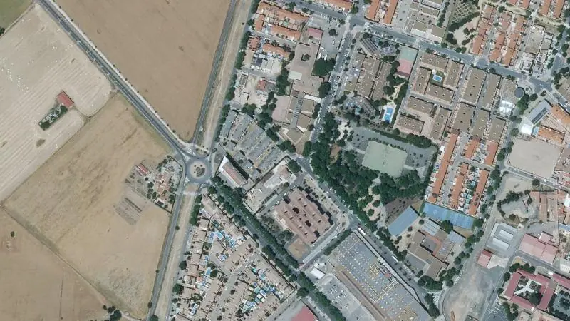 Vista aérea del entorno de la estación Ciudad Real (ortofoto PNOA)