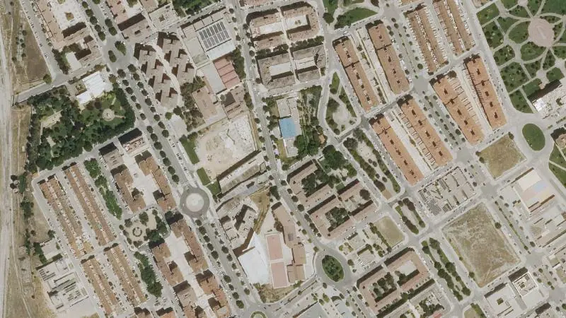 Vista aérea del entorno de la estación Cuenca (ortofoto PNOA)