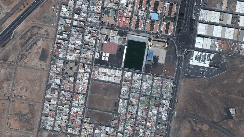 Vista aérea del entorno de la estación Arrecife (ortofoto PNOA)