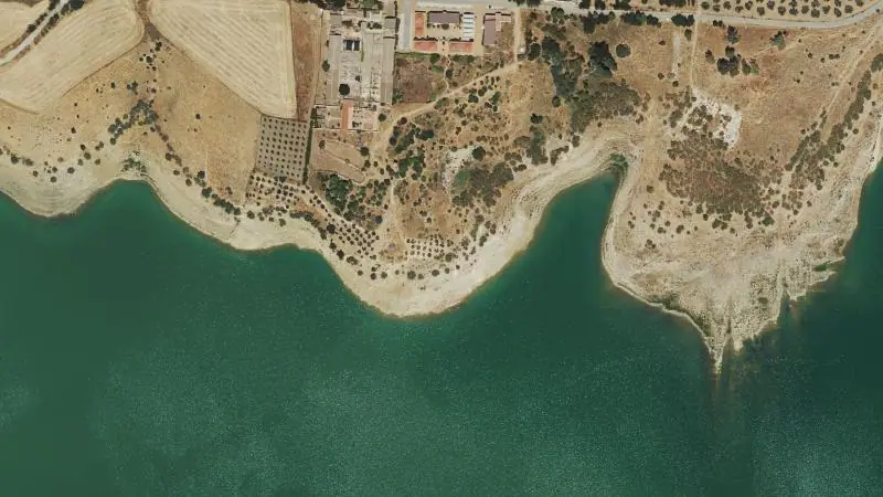 Vista aérea del entorno de la estación Campillos (ortofoto PNOA)