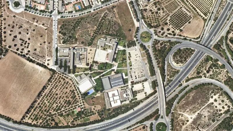 Vista aérea del entorno de la estación Vila - Seca (IES Vila - Seca) (ortofoto PNOA)