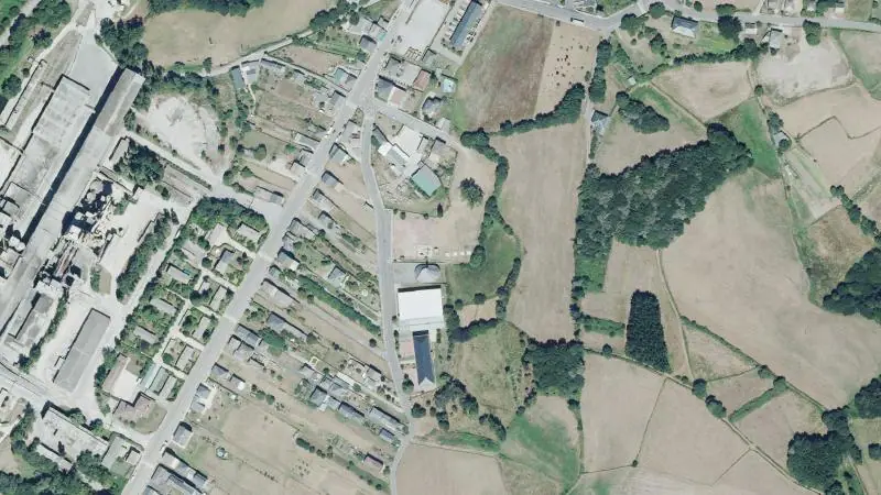 Vista aérea del entorno de la estación Est - Ou (ortofoto PNOA)