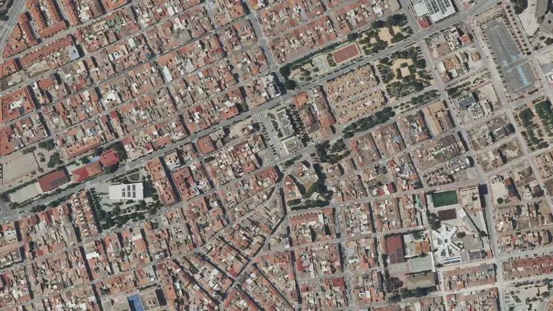 Vista aérea del entorno de la estación Molina de Segura (ortofoto PNOA)
